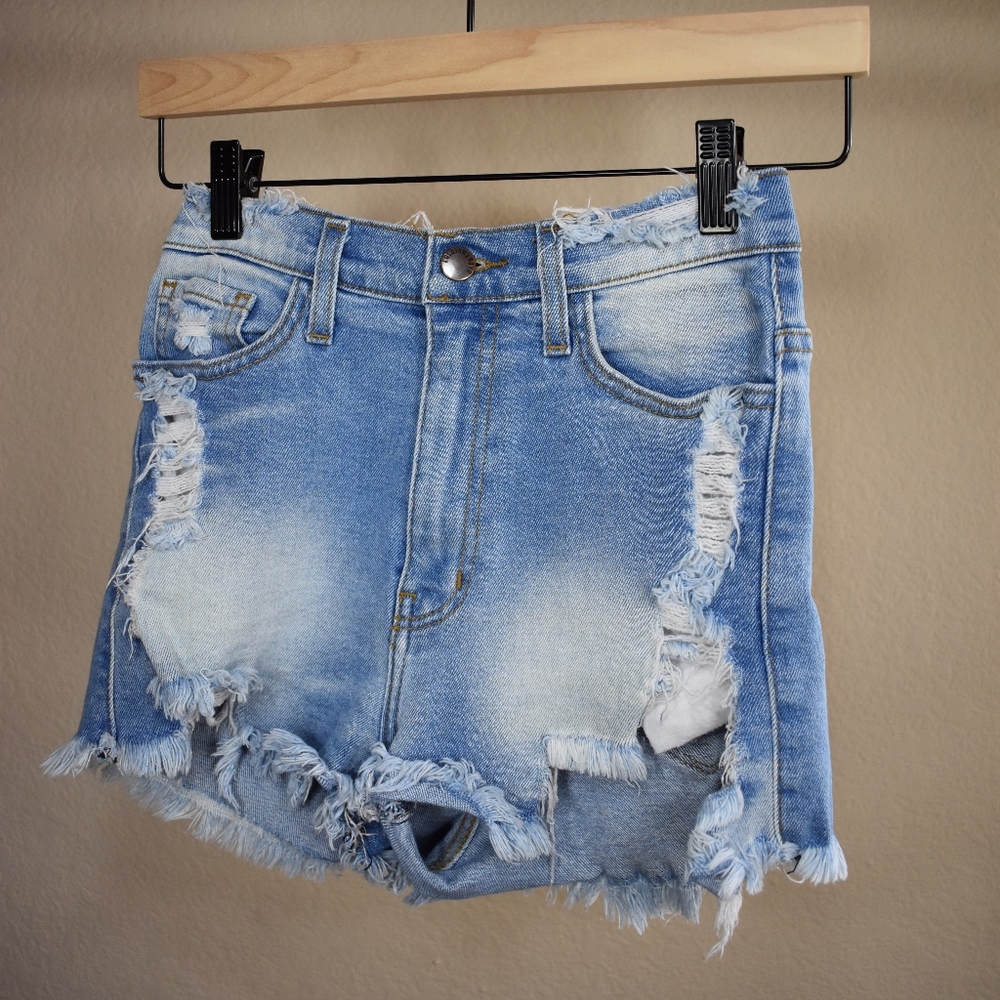 High Rise Denim Shorts